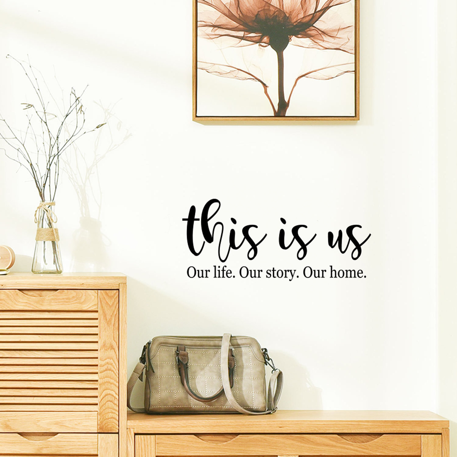 This is us Family Wall Decal Our Life Story Home Quote Art Stickers Home Decor Living Room Bedroom Entryway Vinyl Decals