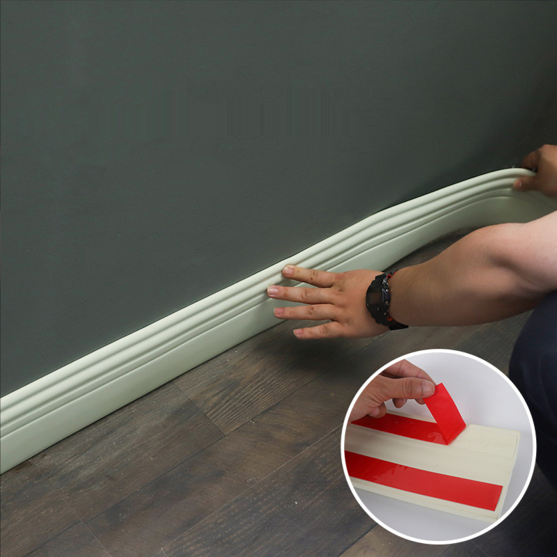 Living Room Flat Foot Soft Wire Wall Sticky Foam Waist Line Self Adhesive Skirting Line Home Decoration Accessories Wall Decals