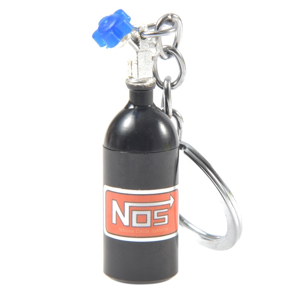 Hot Selling Fashion Metal Key Ring Car Key Chain Holder Keyfob NOS Turbo Nitrogen Bottle Keychain