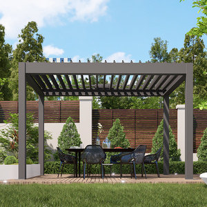 Factory Aluminum Modern Pergola Gazebo Pergola Exterior Automatic Remote Control Aluminum Pergola Outdoor Waterproof