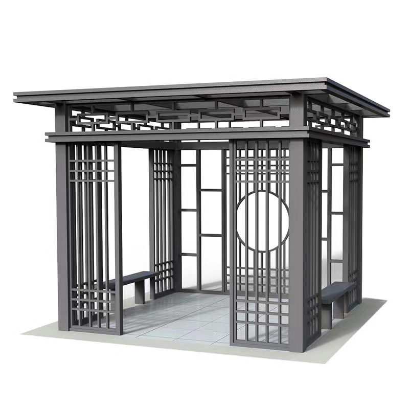 Factory Chinese Style Iron Gazebo Garden Pavilion Patio Modern Sunrooms Outdoor Gazebos