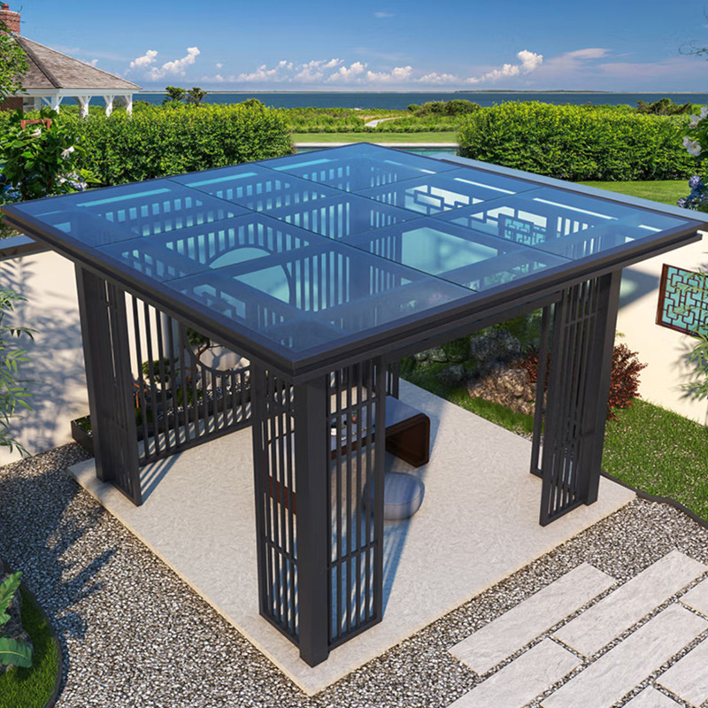 Factory Luxury Freestanding Patio Aluminum Waterproof Outdoor Pergola Chinese Style Outdoor Gazebos