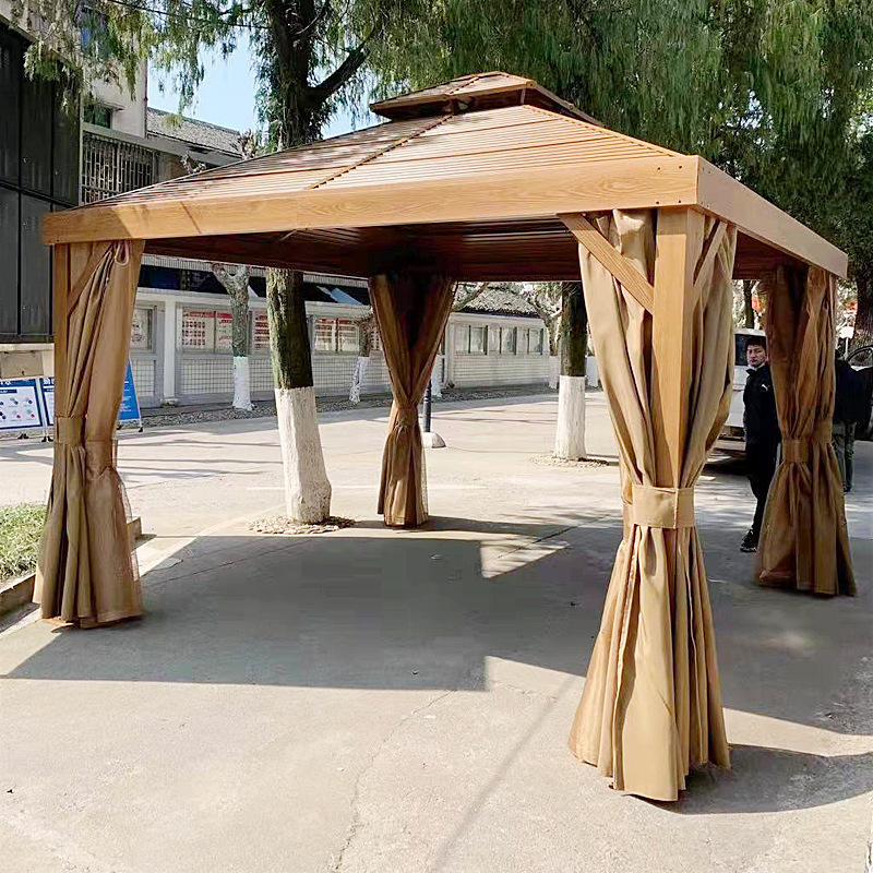 Factory Direct Steel Frame Gazebo Outdoor 4x4 Gazebo with Privacy Curtains Netting