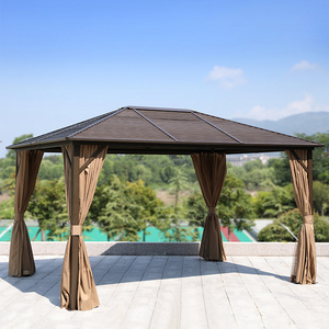 Factory Direct Steel Frame Gazebo Outdoor 4x4 Gazebo with Privacy Curtains Netting