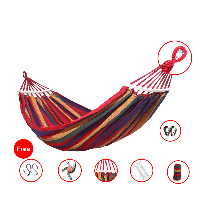 Manufacture Adult Multiple Colors Hammocks With Carry Bag Heavy Duty Cotton Canvas Luxury Hammock With Steel Stand