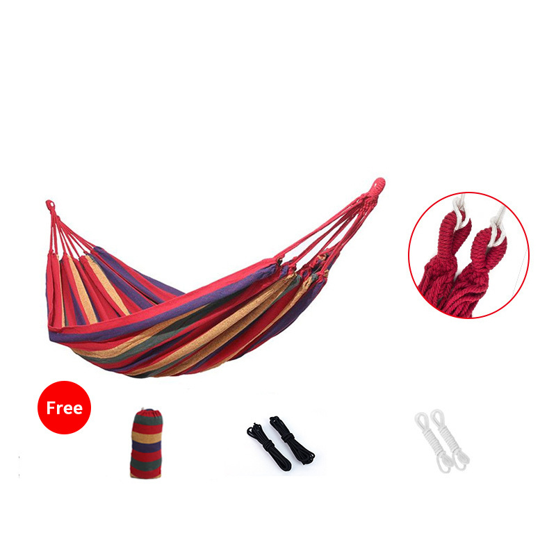 Manufacture Top Quality Canvas Camping Hammock Portable Travel Hammock Indoor Outdoor Hammock Without Stand