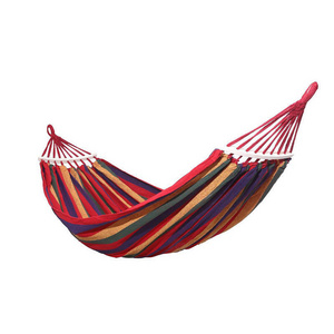 Manufacture Outdoor Garden Cotton Canvas Hammock Portable Hanging Swing Bed Heavy Camping Standing Hammock