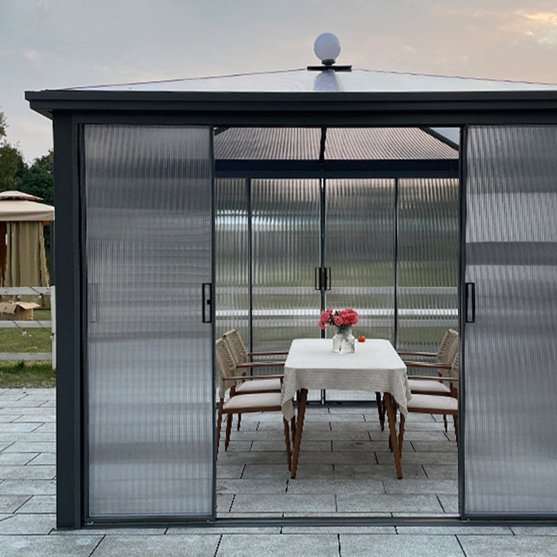 Manufacture Outdoor Clear Aluminum Frame Gazebo Polycarbonate canopy Panels for Canopy Garden Terrace Sunroom