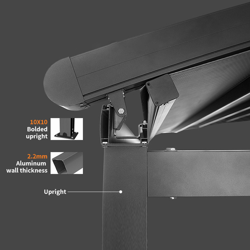 Factory Direct Waterproof Retractable Roof PVC Motorised Pergola Canopy Awning with Garden Pergola Metal