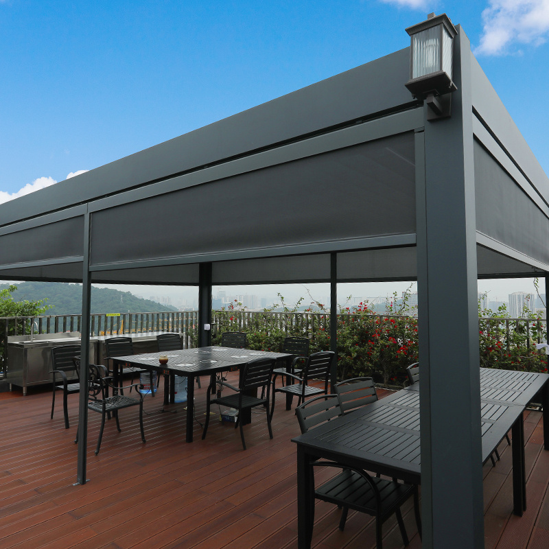 Factory Customized Aluminum Gazebo Pergola Outdoor Garden Pergolas And Gazebos Outdoor Waterproof Motorized Aluminium Louver