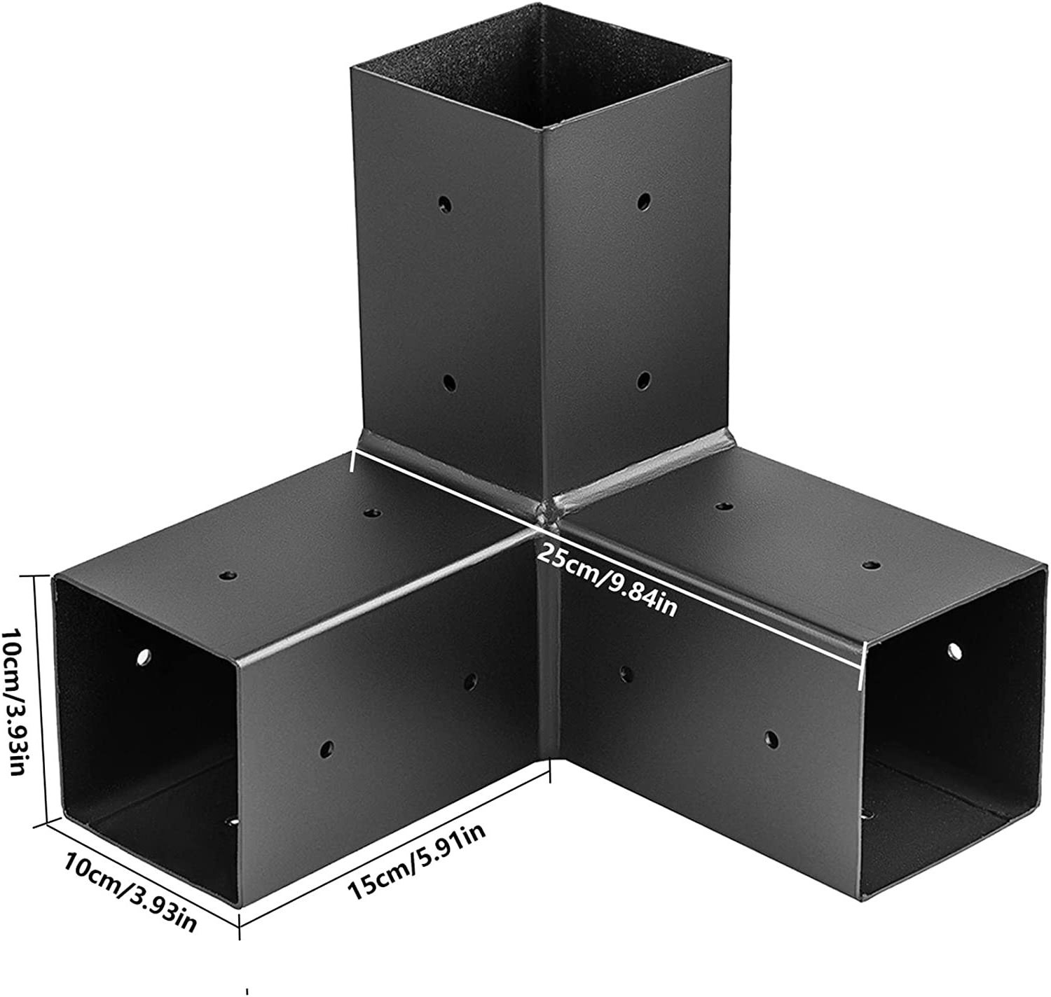 Pergola Kit with Brackets 3-Way Right Angle Corner Bracket Woodworks DIY Post Base Kit for Gazebos Patio Pergolas