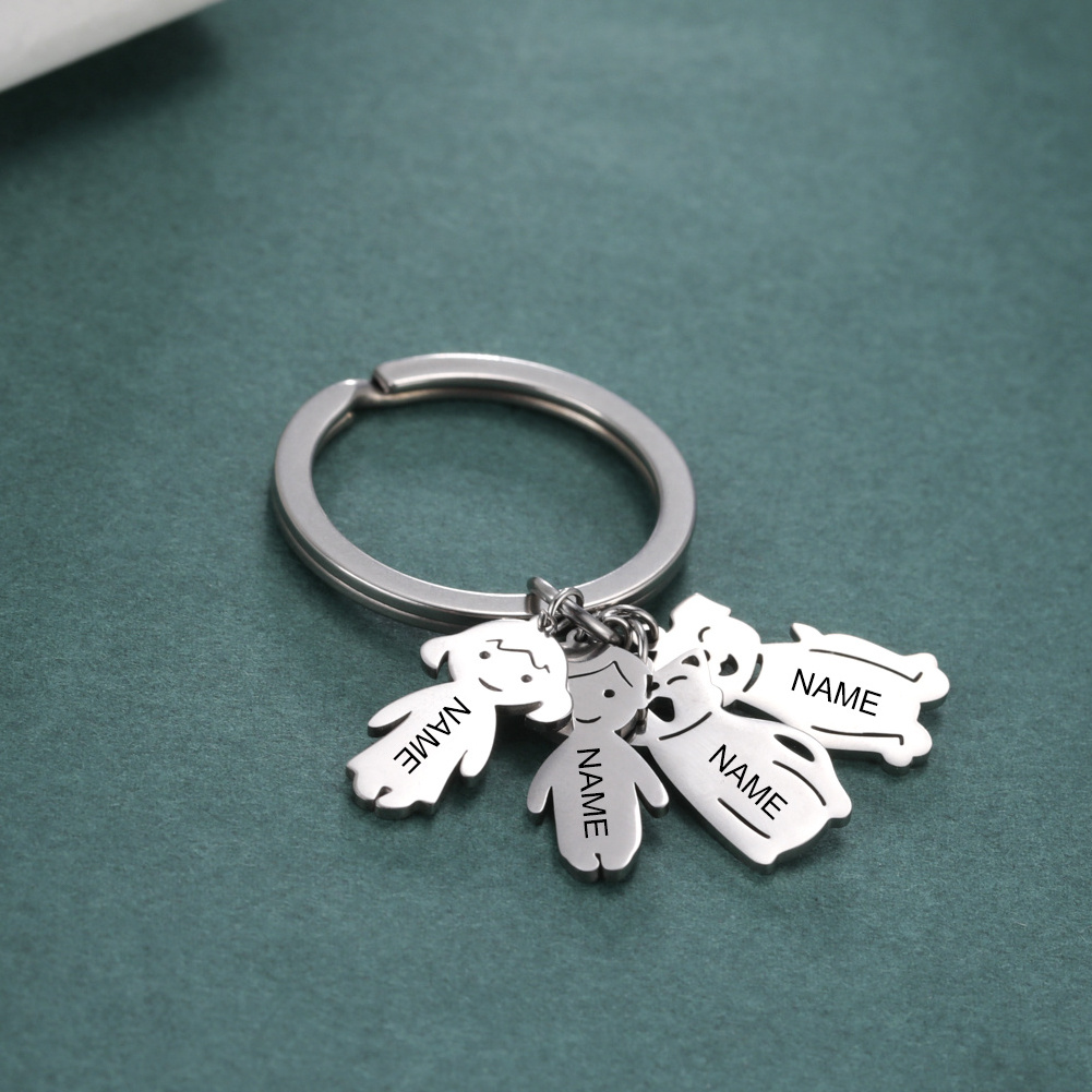 Promotional Custom Valentine's Day Gift Metal Keyring Wholesale Keychain Accessories Girl Gift Stainless Steel 3d Metal Keychain