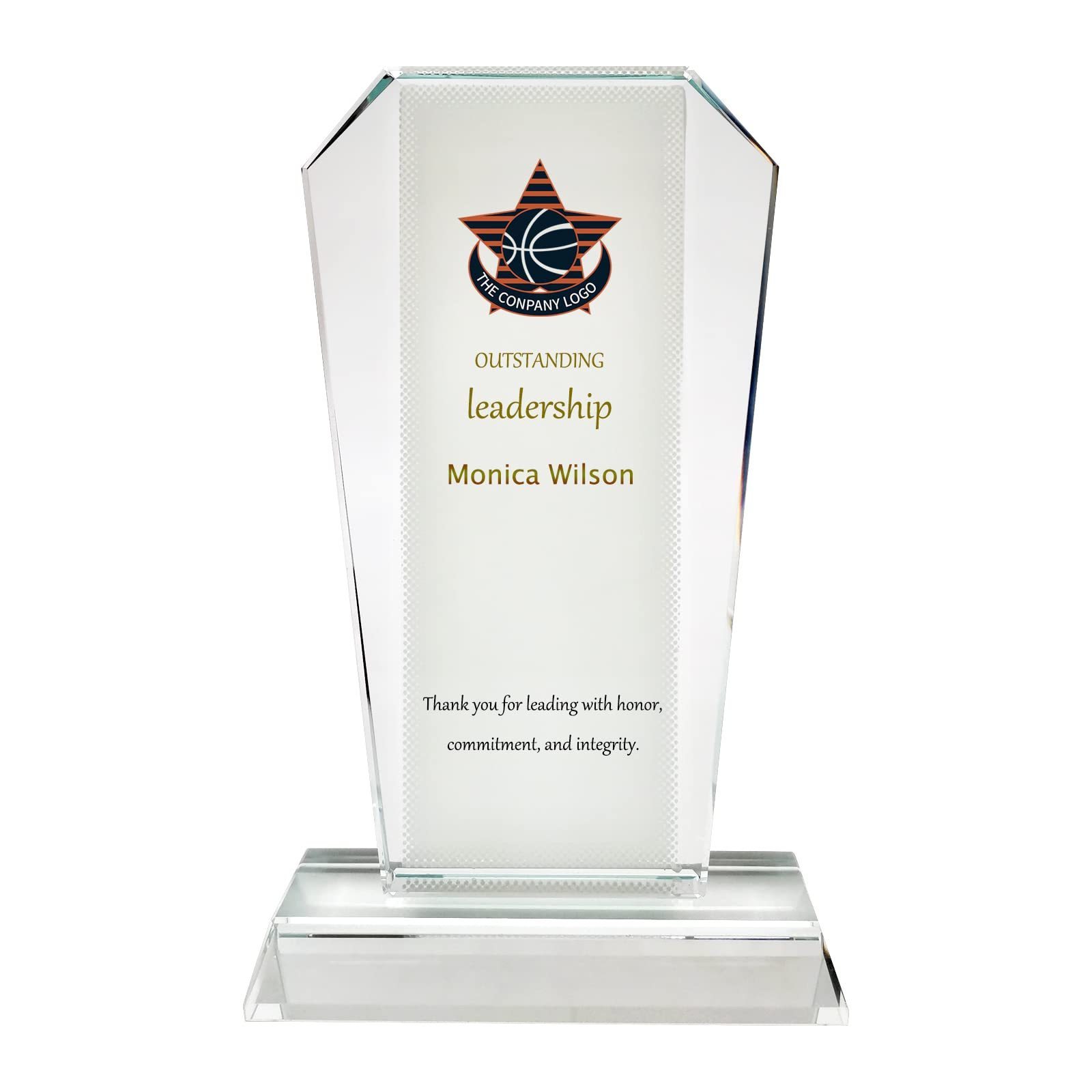 Custom Logo Medallas Clear Football Marathon Sports Glass Award Blank Crystal Medals and Trophies Award Plaques for Engraving