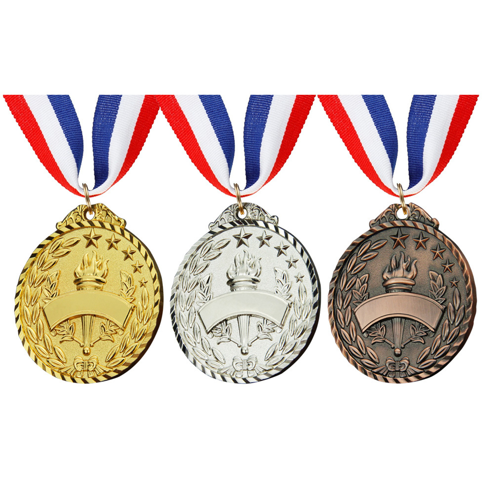 Wholesale Winner 3D Gold Metal Award Marathon Running Sport Badge Medal Competitions Prizes Outdoor Kids Games Medal with Ribbon