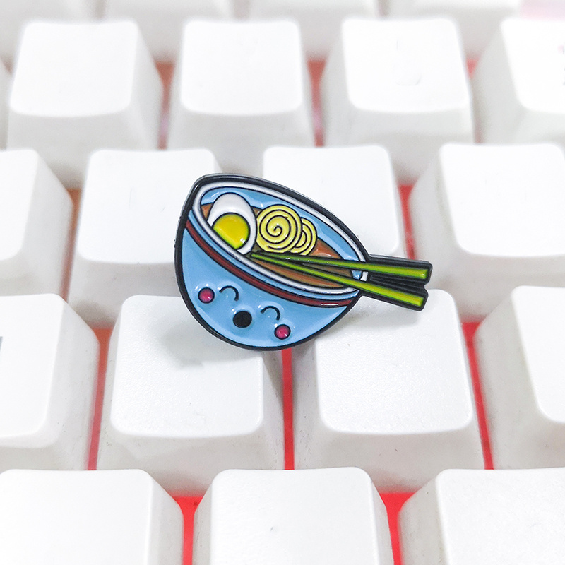 Custom High Quality Cartoon Ramen Sushi Lapel Pin Cute Foods Noodles Brooches Shirt Collar Lapel Enamel Pins Badge