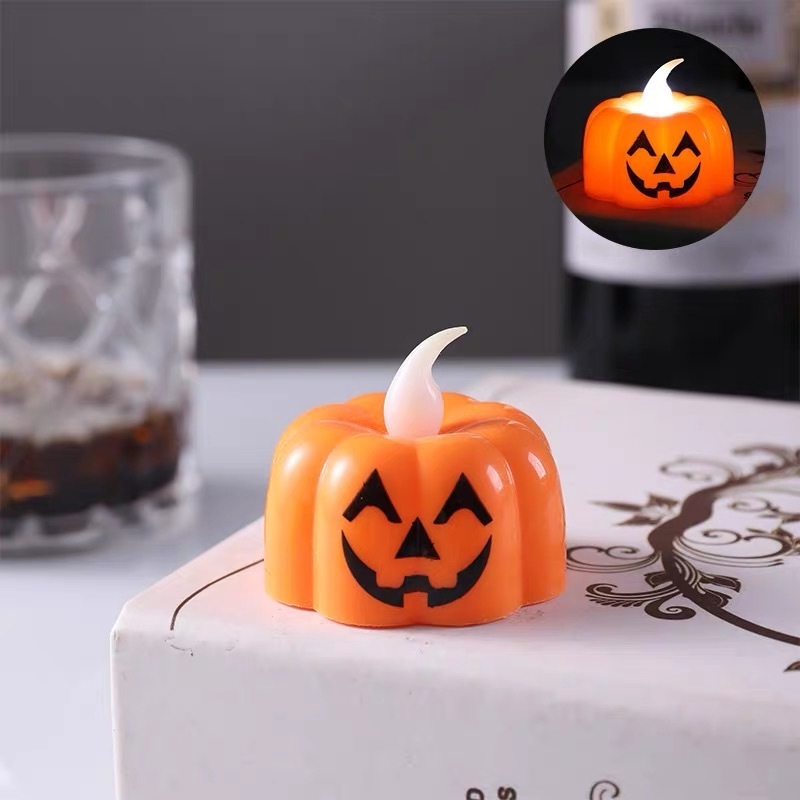 LED Electronic Pumpkin Lamp Halloween Candle Atmosphere Decoration Lights for Party Decorations