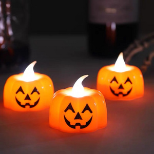 LED Electronic Pumpkin Lamp Halloween Candle Atmosphere Decoration Lights for Party Decorations