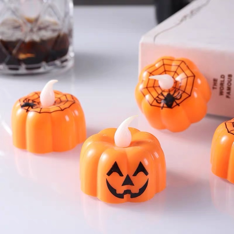 LED Electronic Pumpkin Lamp Halloween Candle Atmosphere Decoration Lights for Party Decorations