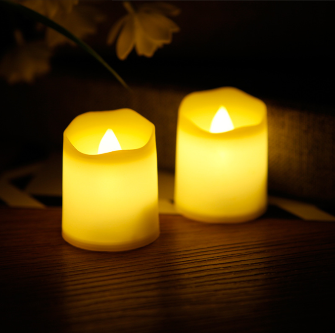 Safety Flameless without remote Birthday Mini Candle Electric Yellow Tea led Light Can