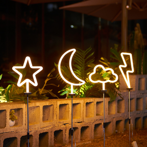 Neon solar light outdoor use small neon light with steak garden sticks use fairy light