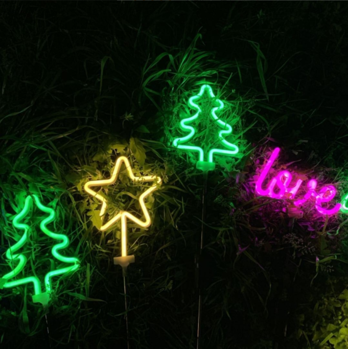 Neon solar light outdoor use small neon light with steak garden sticks use fairy light