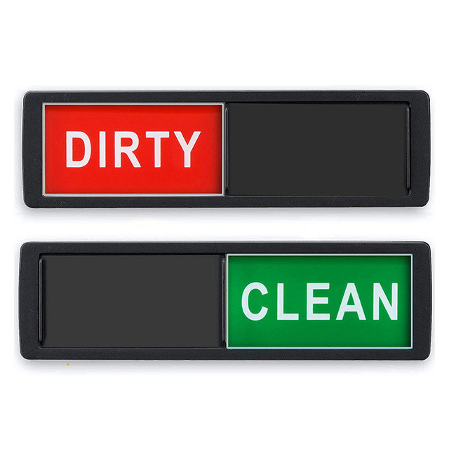 Dishwasher Magnet Clean Dirty Sign Double Sided Magnet Flip with Magnetic Plate Kitchen Dish Washer