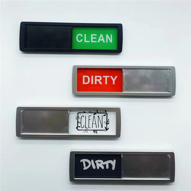 Dishwasher Magnet Clean Dirty Sign Double Sided Magnet Flip with Magnetic Plate Kitchen Dish Washer