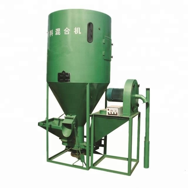 Automatic Feed Grinder Chicken Feed Making Machine 1 Ton Small Vertical Corn Grinder And Mixer Poultry Animal Feed Mixer