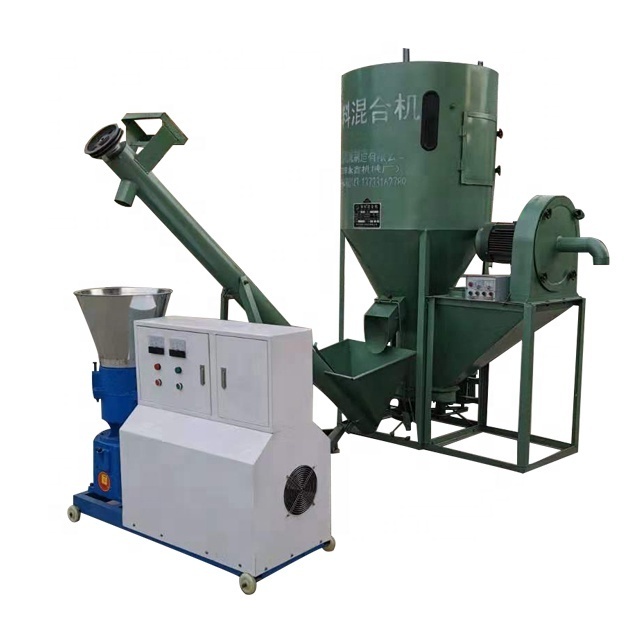 Automatic Feed Grinder Chicken Feed Making Machine 1 Ton Small Vertical Corn Grinder And Mixer Poultry Animal Feed Mixer