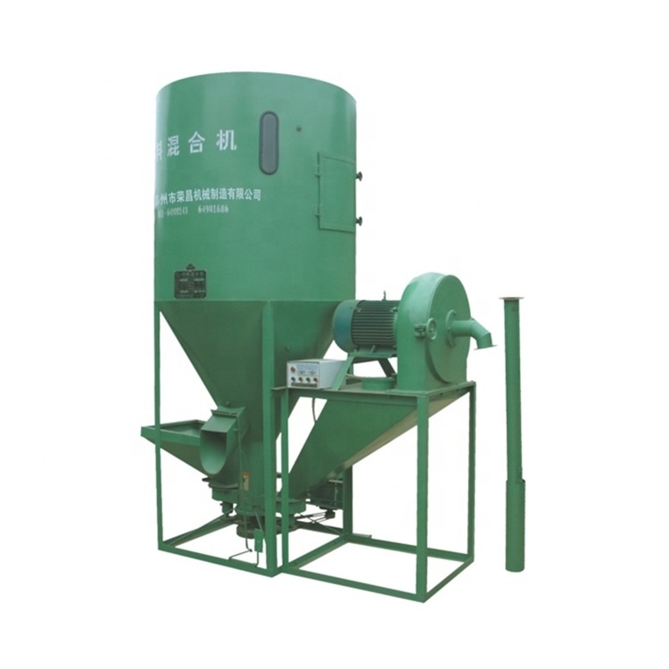 Automatic Feed Grinder Chicken Feed Making Machine 1 Ton Small Vertical Corn Grinder And Mixer Poultry Animal Feed Mixer