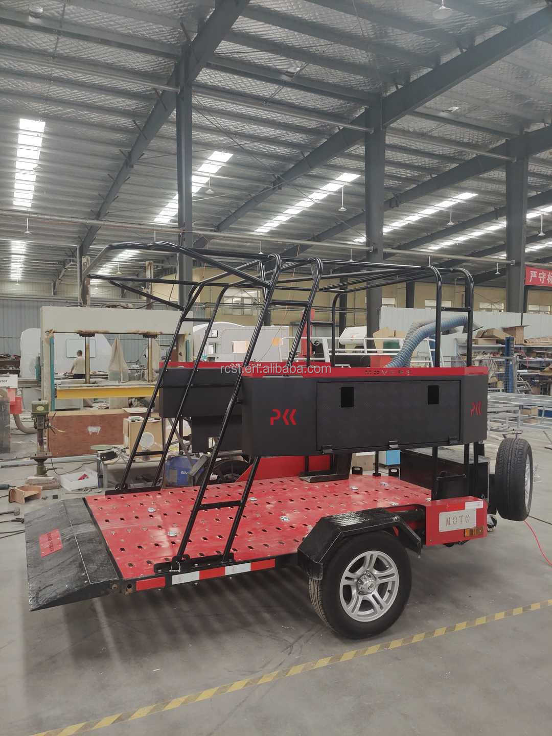 New Design 800 kg tandem Axle Hydraulic lift Motorcycle  trailer With luggage Frame Excavator Flat Trailer Car Trailer Hot Sale