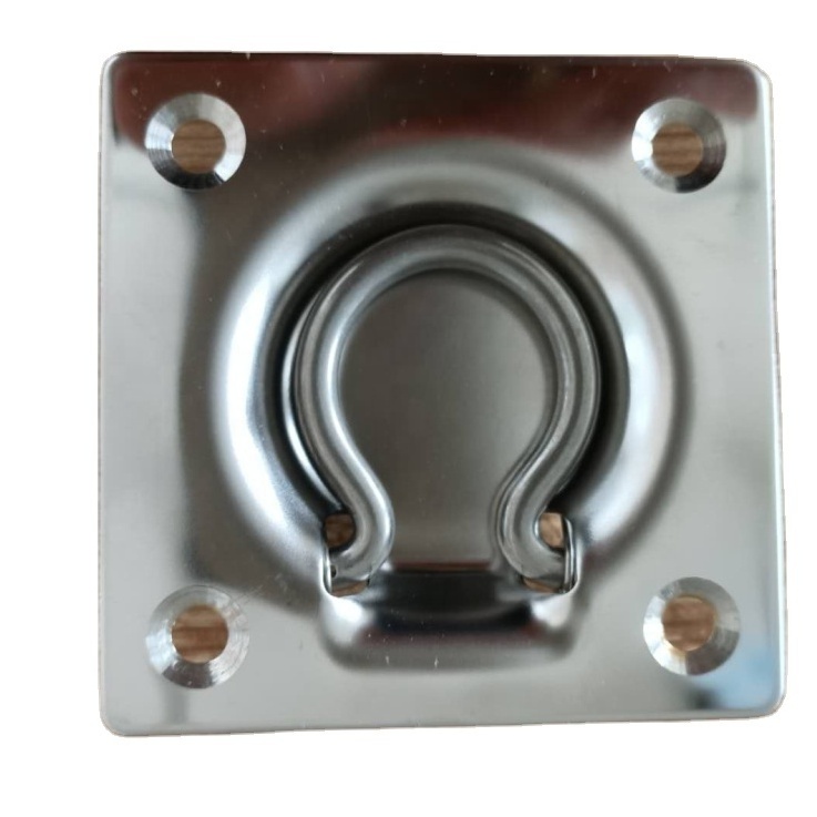 Recessed Mount stainless steel D-Ring tie down latch for car truck drawer trailer kitchen fridge slide