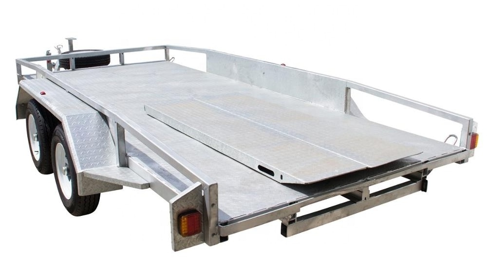 Galvanized heavy duty ATV trailer / double axle car hauling utility trailer truck farm trailer