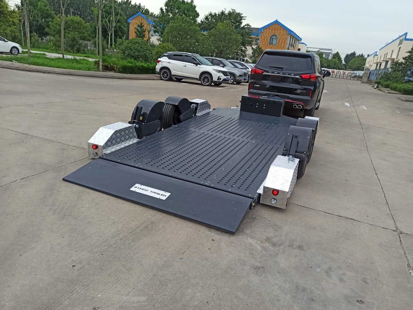 High Quality 1200 kg tandem Axle Hydraulic lift Car Trailer Equipment  trailer Excavator Flat Trailer Hot Sale