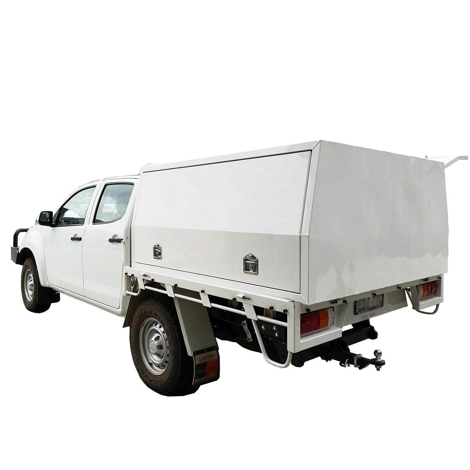 white powder coated dual cab UTE truck tray canopy tool box 3 doors 1800x1800 aluminium alloy tradesmantop