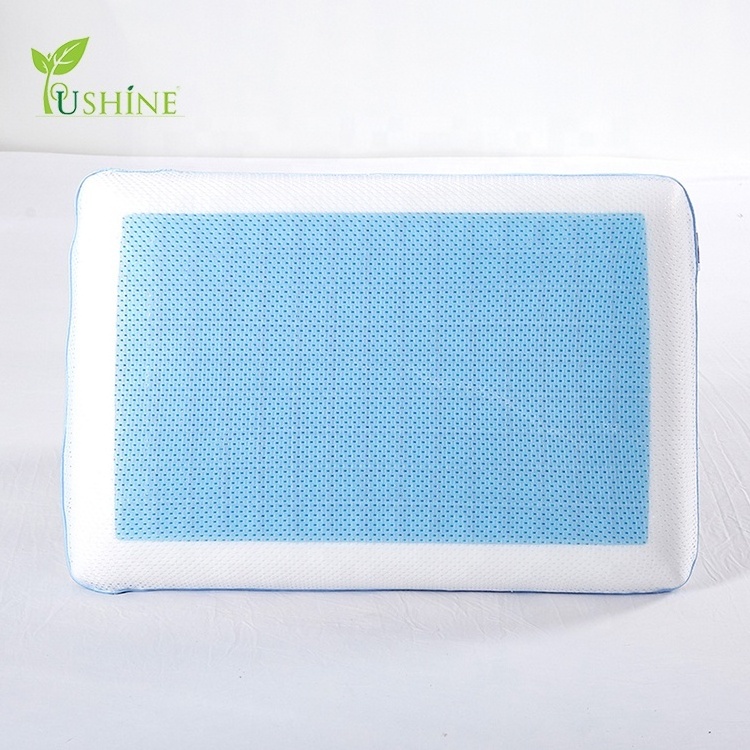 Hypoallergenic portable hotel bed sleeping headrest cooling gel memory foam pillow