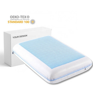 Hypoallergenic portable hotel bed sleeping headrest cooling gel memory foam pillow