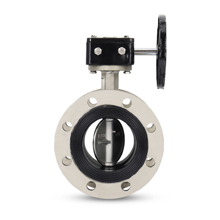 China High Ranked Butterfly Valve Stainless Steel Flange Worm Gear Wheel Operation