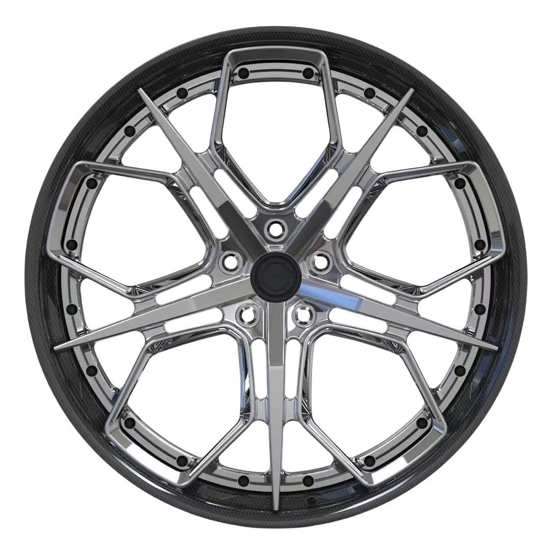 RC custom two-piece 19 20 21 22 inch forged wheel PCD 5x120 rim marble carbon color alloy rims Fine polishing for Range Rover