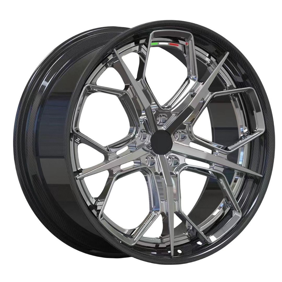 RC custom two-piece 19 20 21 22 inch forged wheel PCD 5x120 rim marble carbon color alloy rims Fine polishing for Range Rover