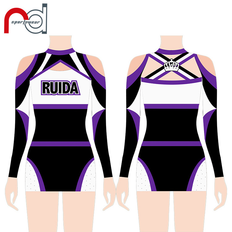 2022 Wholesale Women or men Custom Logo sublimated or  Embroidery Long Sleeve fancy cheerleading uniform