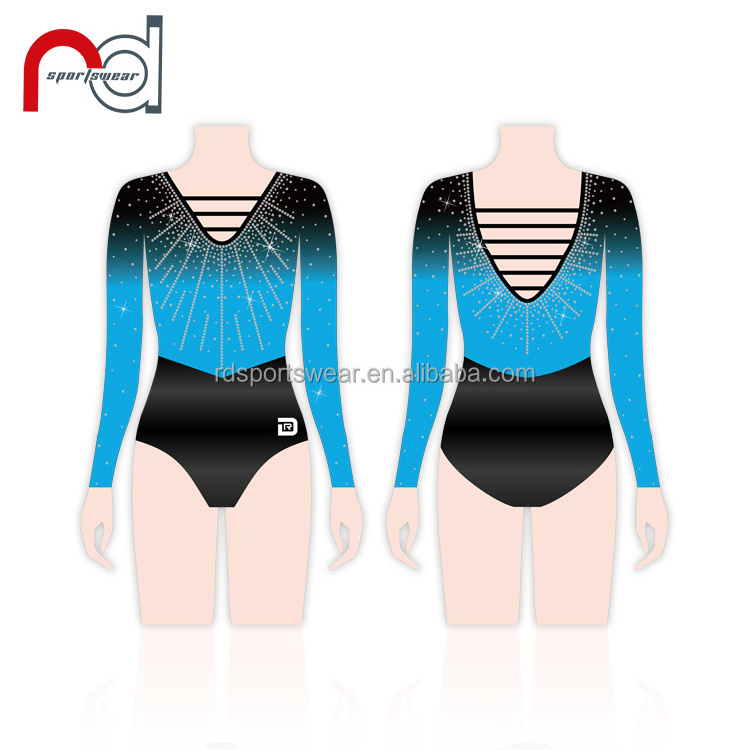 2022 Wholesale Dancewear Costumes Design long sleeves Gymnastics Performance Leotards Women