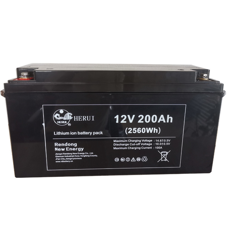 solar battery 12v 200ah Lifepo4 Lithium Battery For Caravan Van Boat Camper energy storage battery