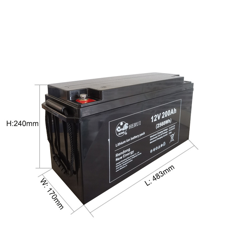 solar battery 12v 200ah Lifepo4 Lithium Battery For Caravan Van Boat Camper energy storage battery