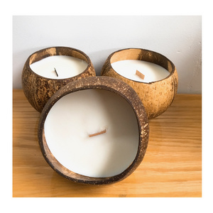 Best Price Coconut Shell Scented Candle Coconut Candle In Husk With Wood Wicks From Viet Nam 0084947900124