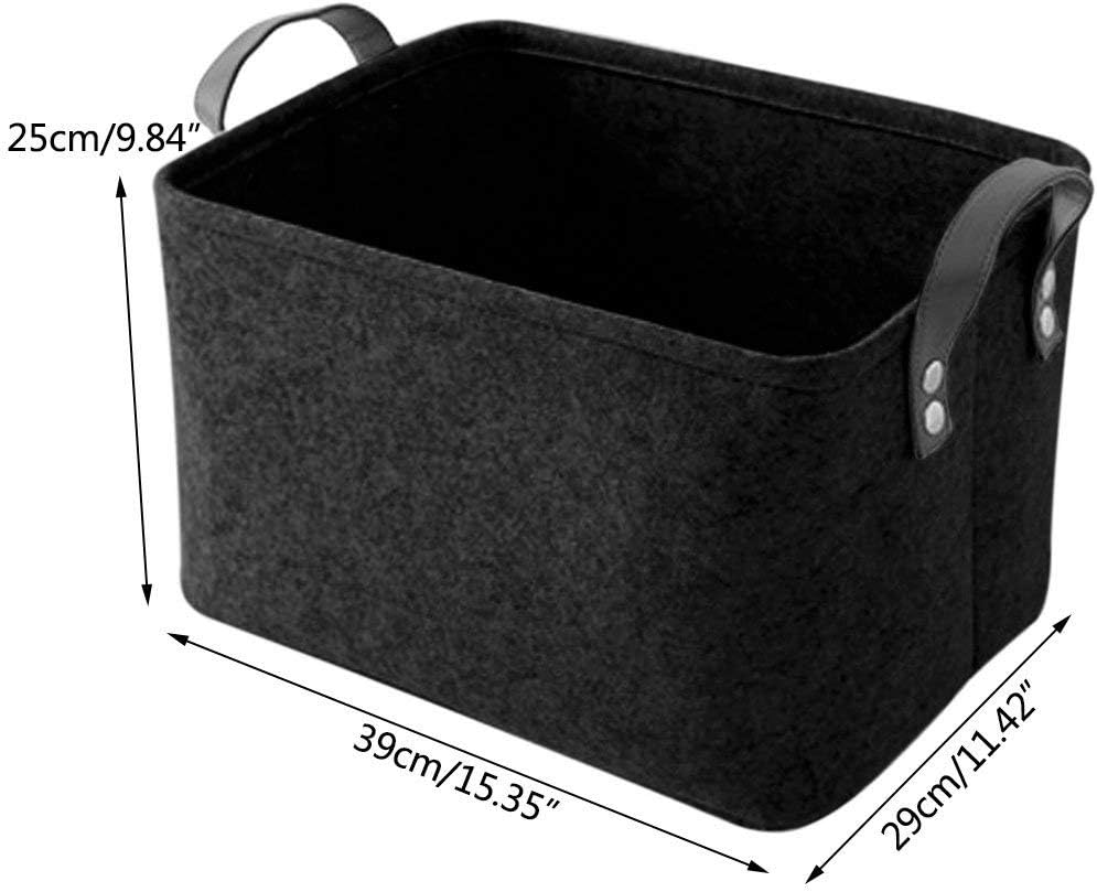 Felt Storage Basket Bin for Organizing Decorative Basket Dog Toy Storage Gift Basket with PU handles