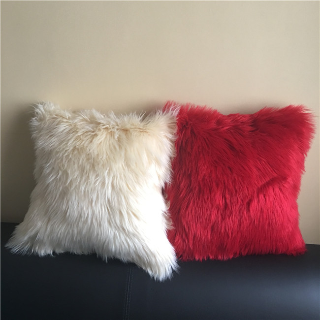 Faux fur pillow cushion bolster long hair pillow covers sheepskin pillow cases