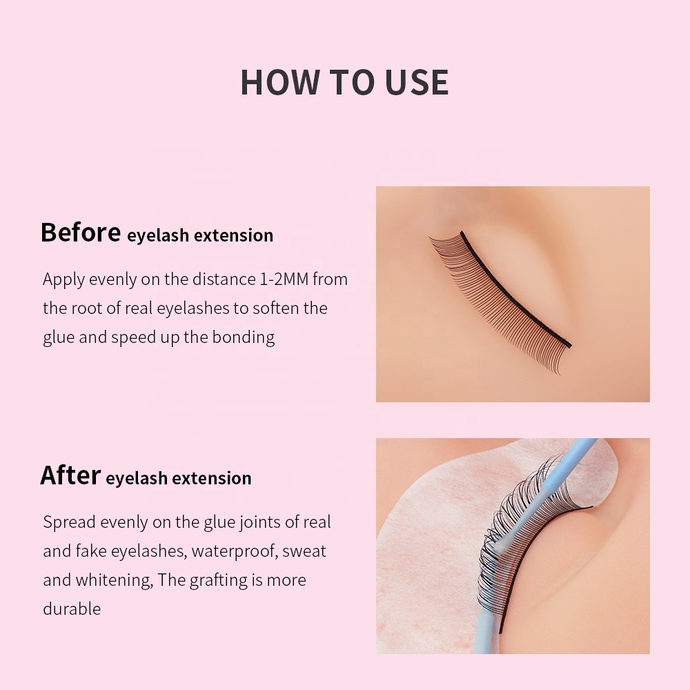 GLAMLASH Super Bonder Top Clear Fast Drying Custom Private Label Accelerator Eyelash Extensions Lash Super Bonder Eyelash Glue