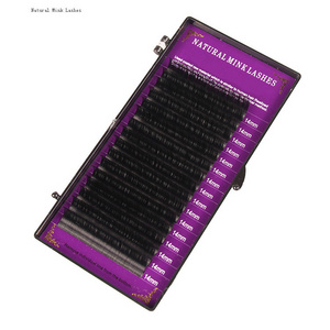 Soft Classic Lash Extensions Supplies Products Faux Mink Individual Eyelashes 16rows Premium Natural Hand Made Synthetic Hair