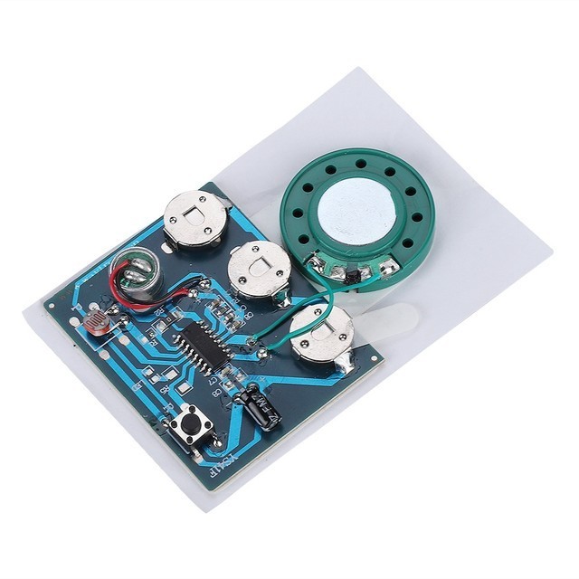 Custom Pre-recording and Recordable sound module  card  for musical card with led light mini voice recorder chip